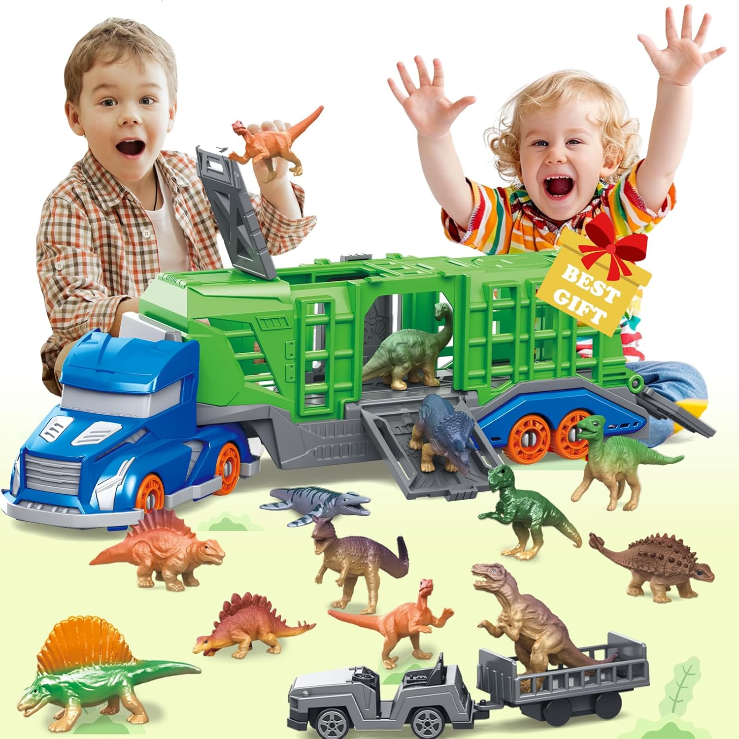 Sandbox Play Set - Zestaw zabawek: Pojazd transportowy dla dinozaurów