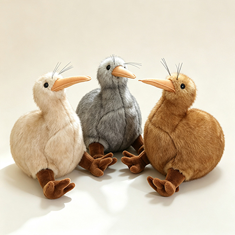 Kids Toys New Zealand - Realistyczny pluszowy ptak kiwi, nowozelandzki ptak,