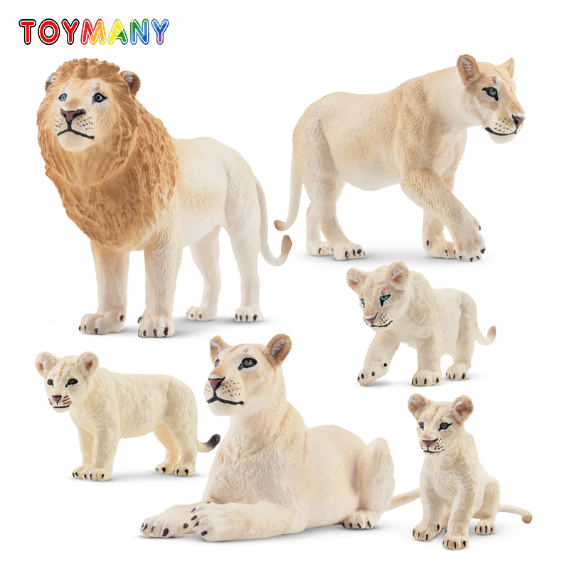 Sandbox Play Set - 6 sztuk imitacja białego lwa rodzina